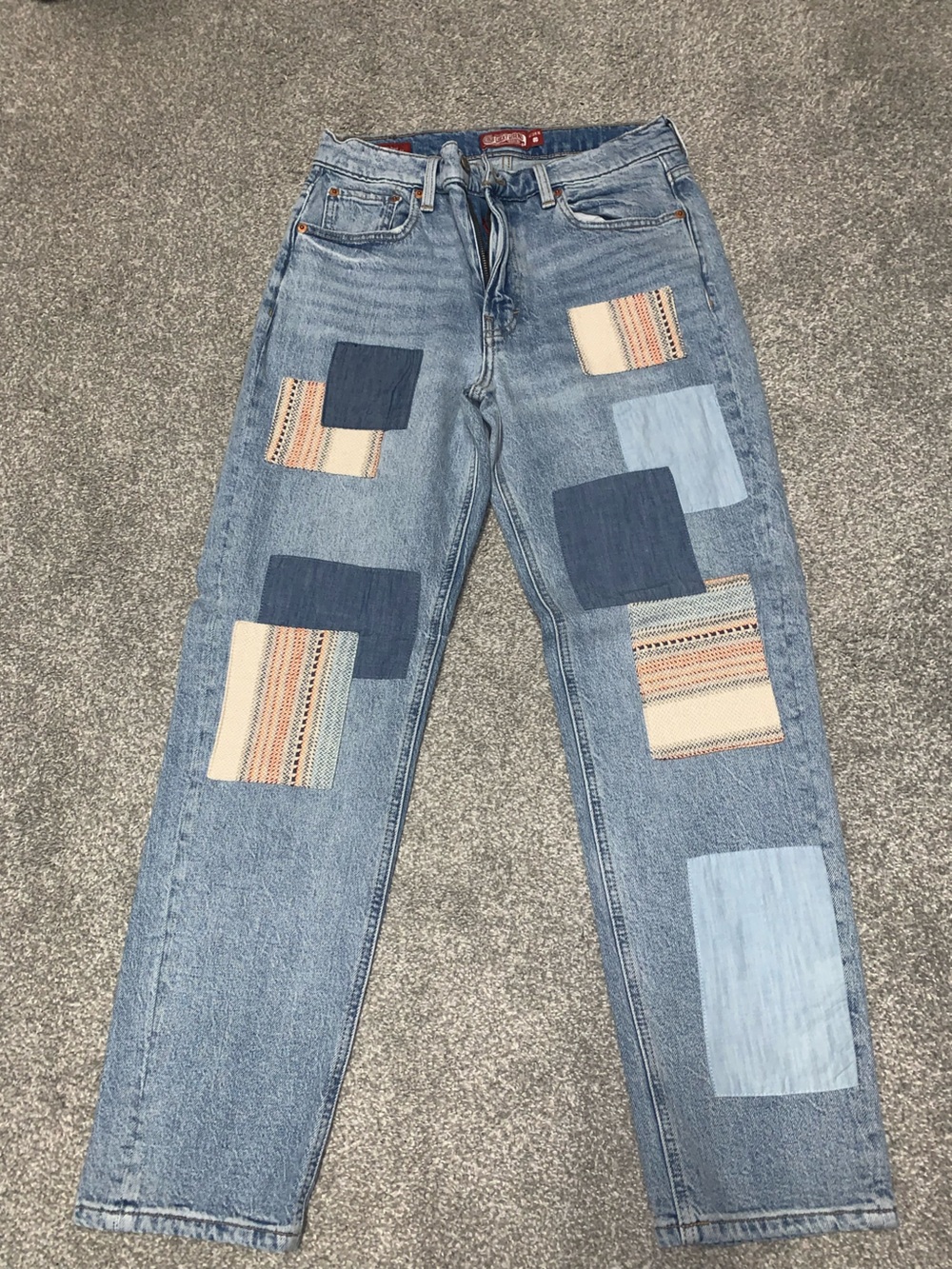 Lucky Brand Light Blue Denim Jeans with Patchwork Squares
